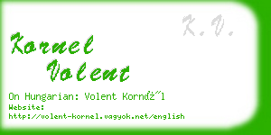 kornel volent business card